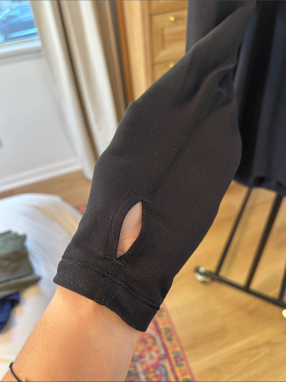 Lululemon Cowlneck Long Sleeve. Best for size 10. PTP 22”. Black. - Picture 3 of 4